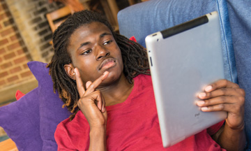 Person using video relay service